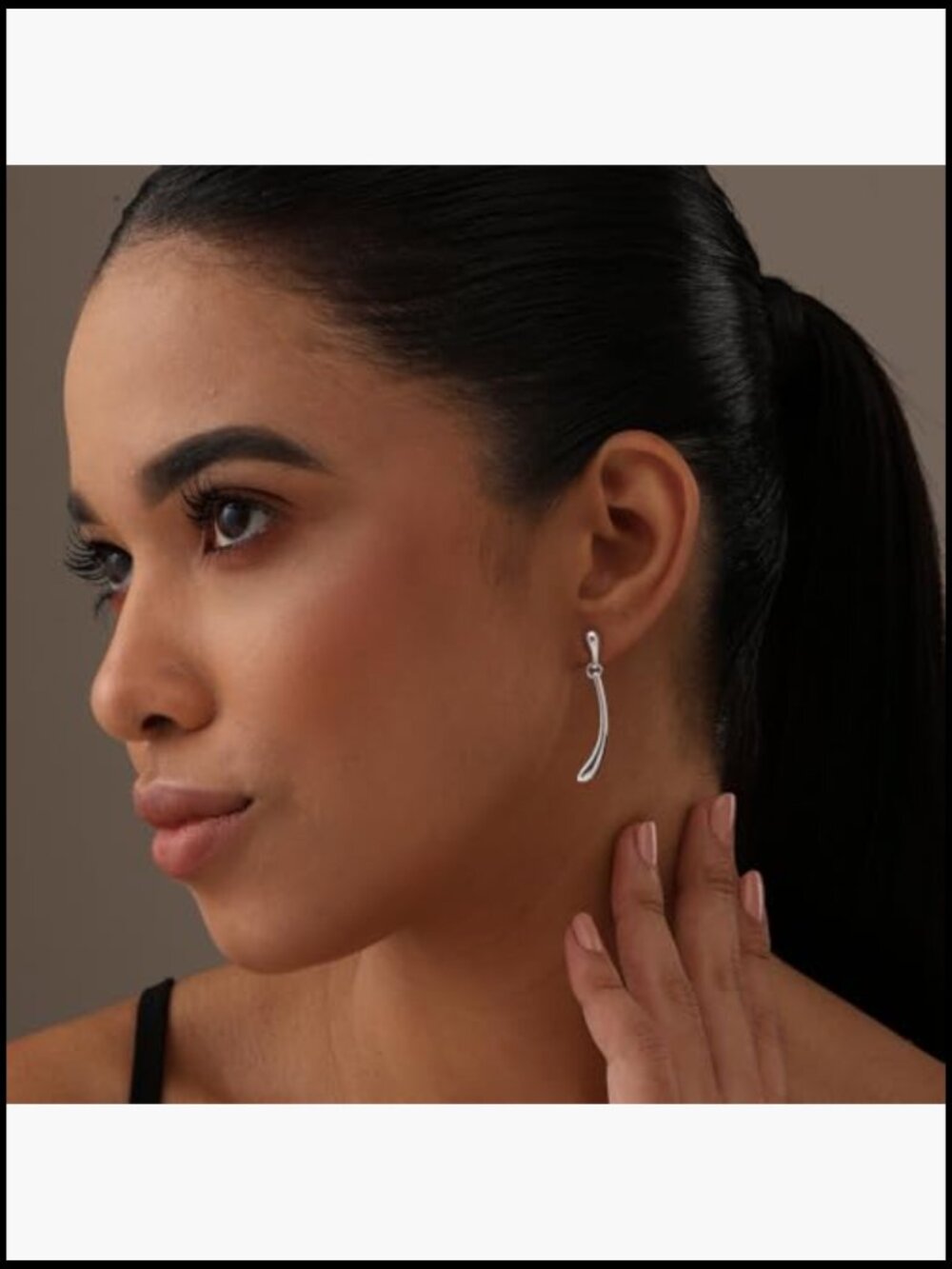 Sterling Silver Teardrop Dangle Earrings Elegant Classic Drop Stud 38MM - Picture 2 of 7